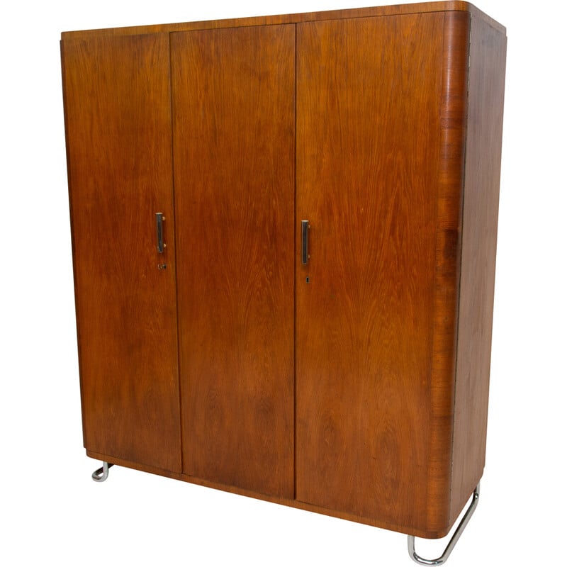 Vintage Bauhaus oak wood cabinet by Vichr and Spol for Kovona, Czechoslovakia 1930