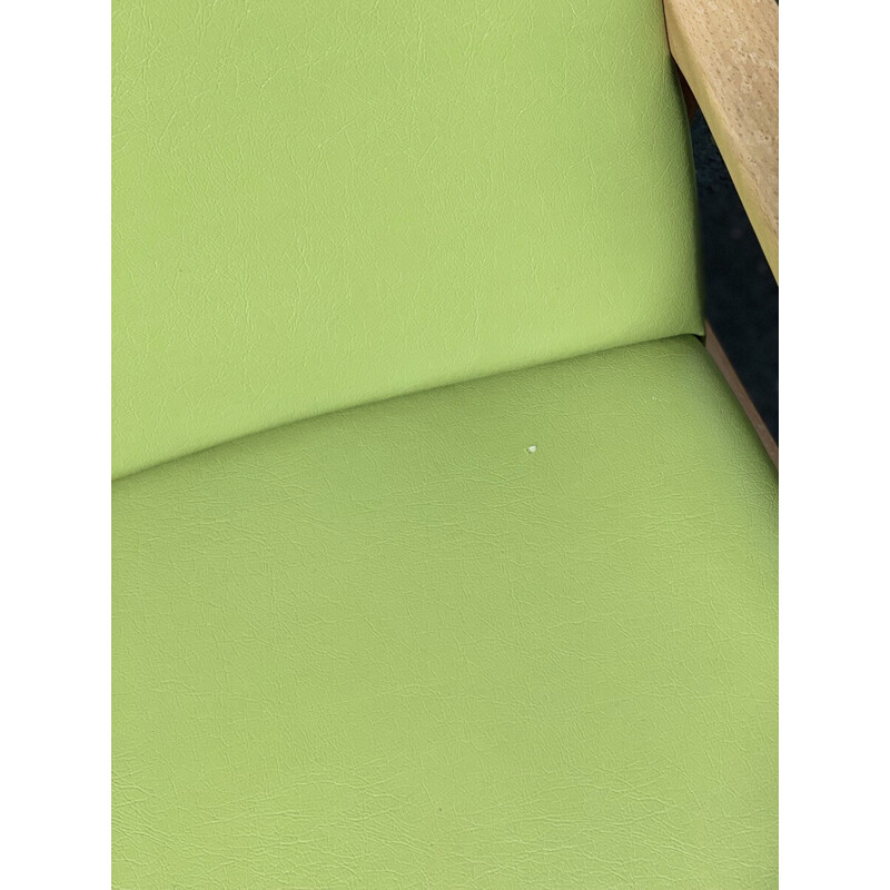 Pareja de sillones vintage en molesquín verde, 1960