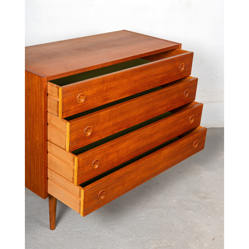 Vintage teak wood chest of drawers, Denmark 1960