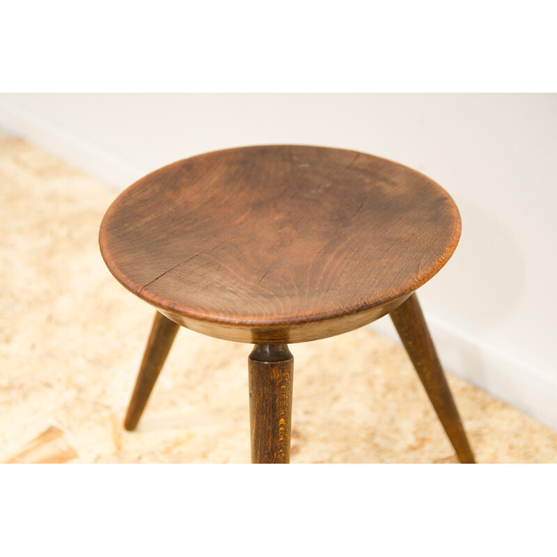 Vintage beech wood stool for Úluv, Czechoslovakia 1960