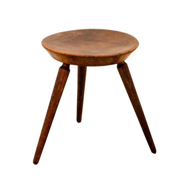 Vintage beech wood stool for Úluv, Czechoslovakia 1960