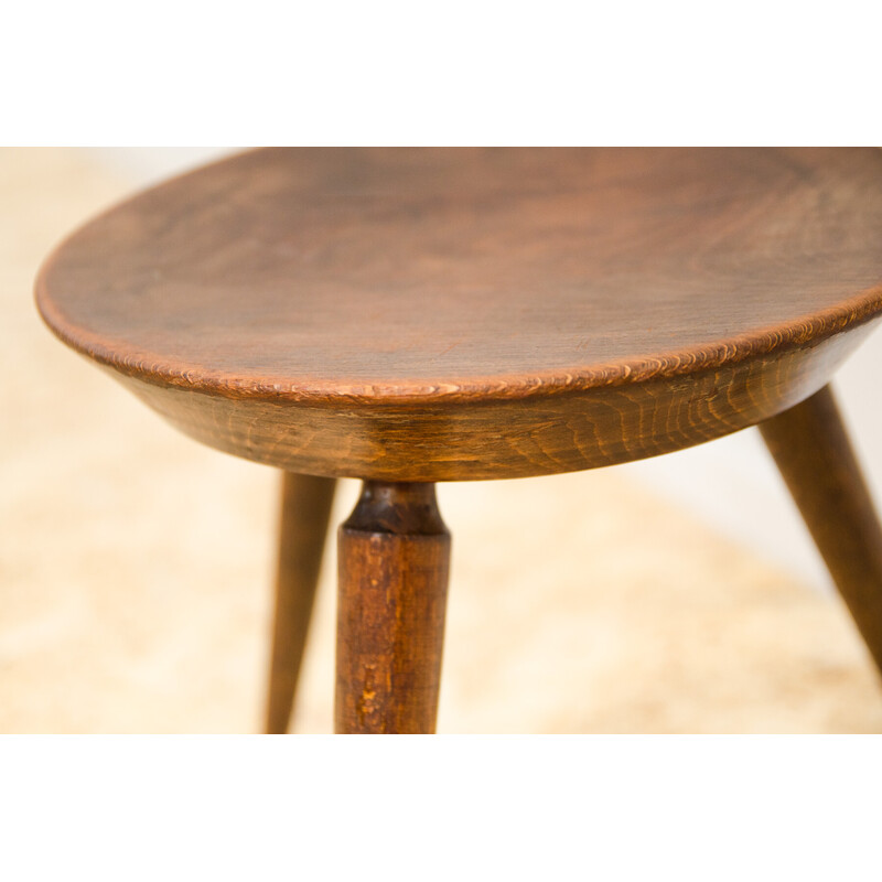 Vintage beech wood stool for Úluv, Czechoslovakia 1960