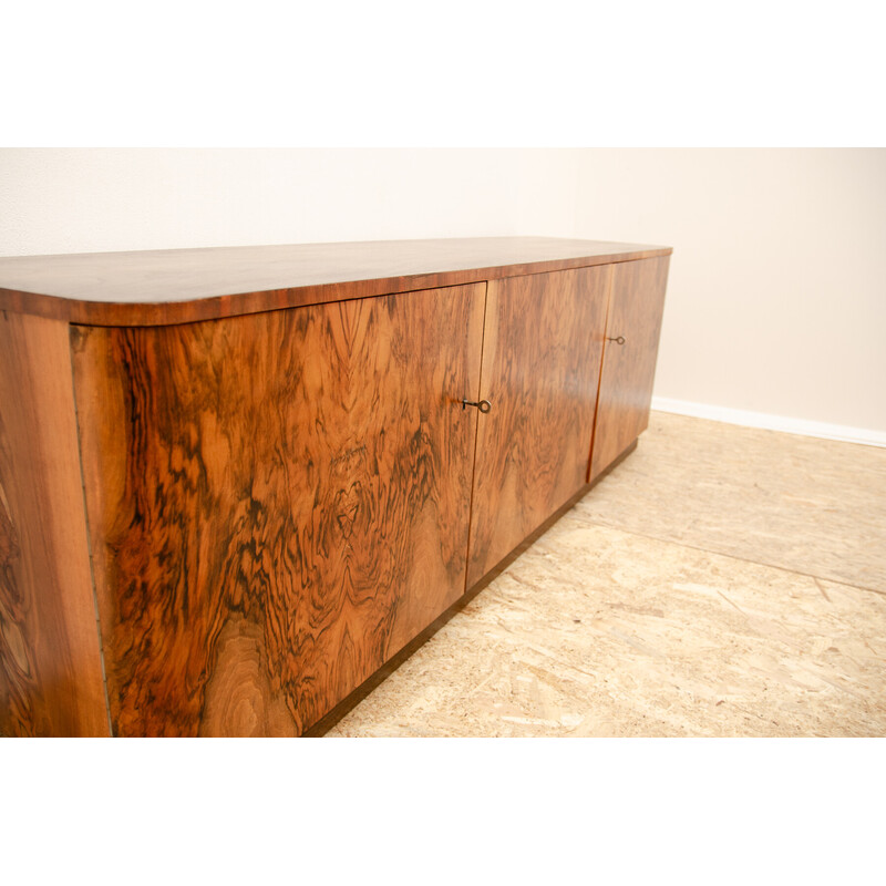 Vintage Art Deco sideboard in walnut wood, Czechoslovakia 1930