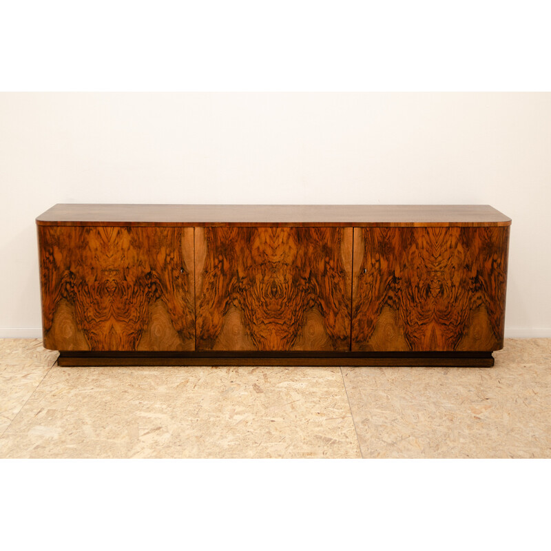 Vintage Art Deco sideboard in walnut wood, Czechoslovakia 1930