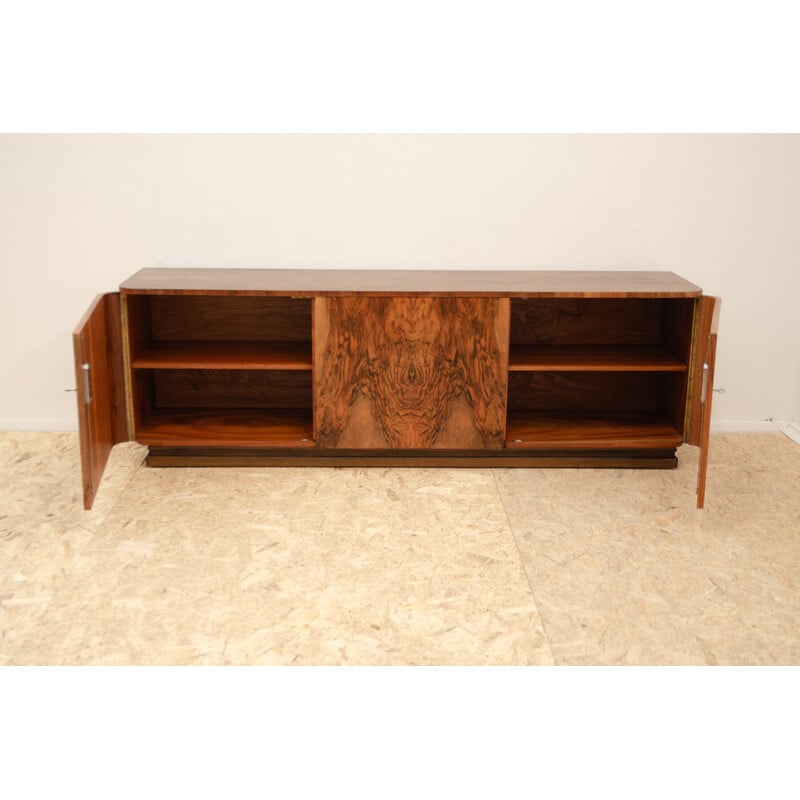 Buffet vintage Art Déco en bois de noyer, Tchécoslovaquie 1930