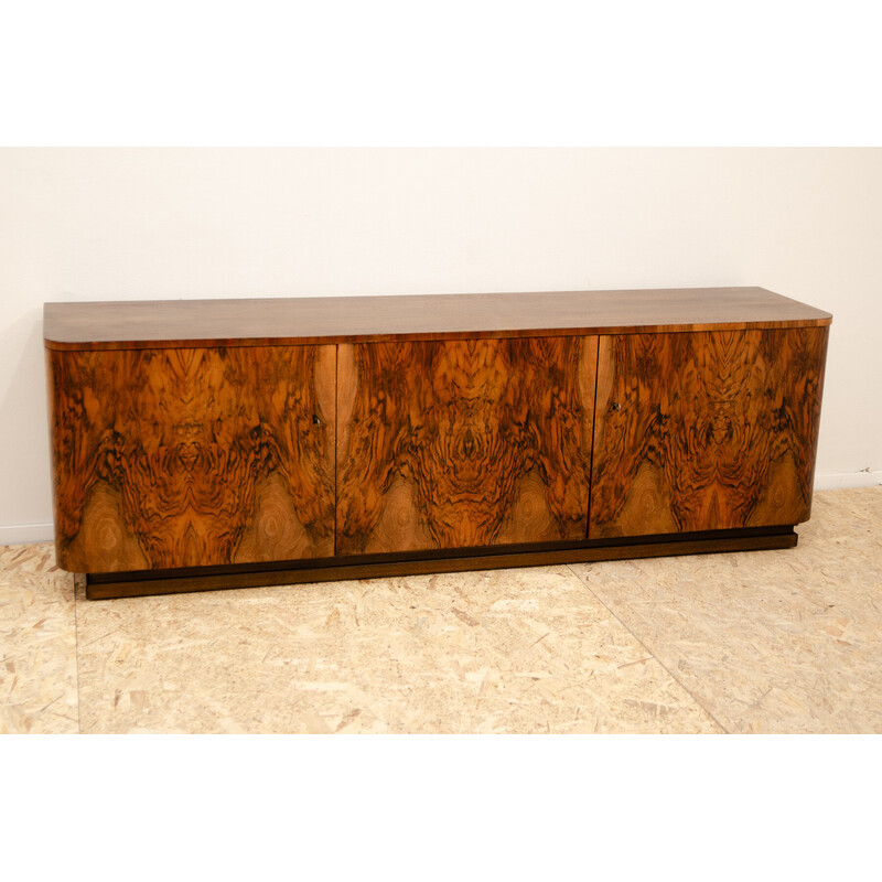 Buffet vintage Art Déco en bois de noyer, Tchécoslovaquie 1930