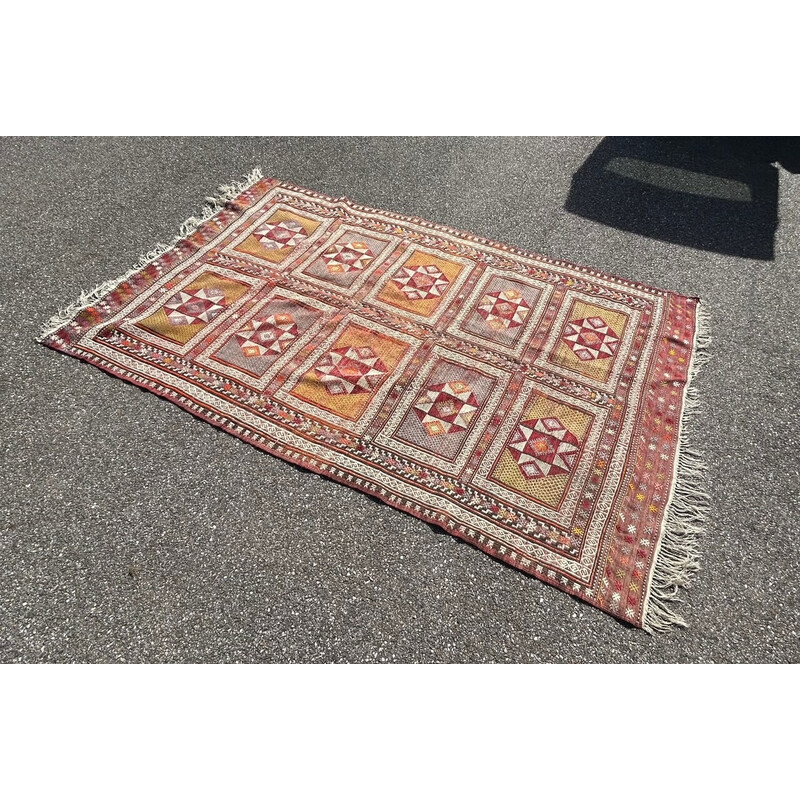 Tapis vintage Kilim en laine nouée main, 1970