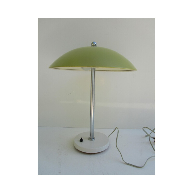 Gispen table lamp in lime green metal, Wim RIETVELD - 1950s