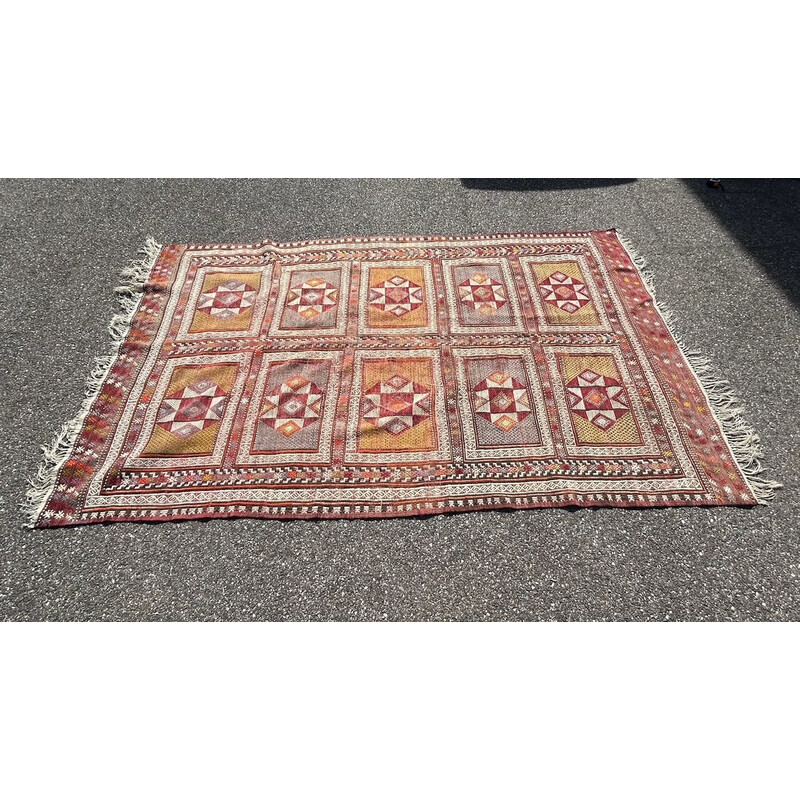 Tapis vintage Kilim en laine nouée main, 1970