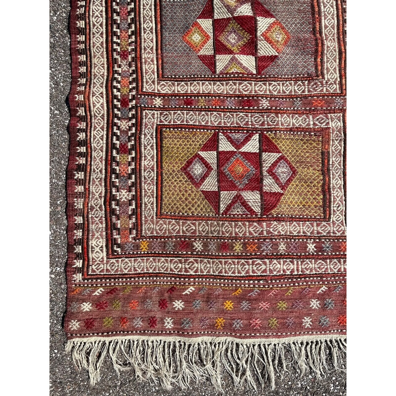 Tapis vintage Kilim en laine nouée main, 1970