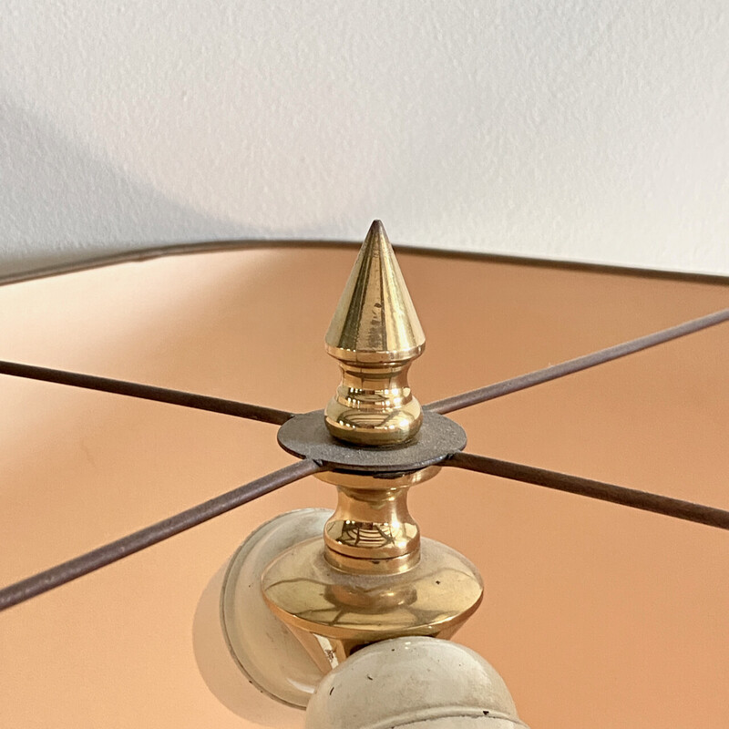 Lampada da tavolo vintage in oro 23 carati e ottone di Georges Mathias per Designo Maho, 1970