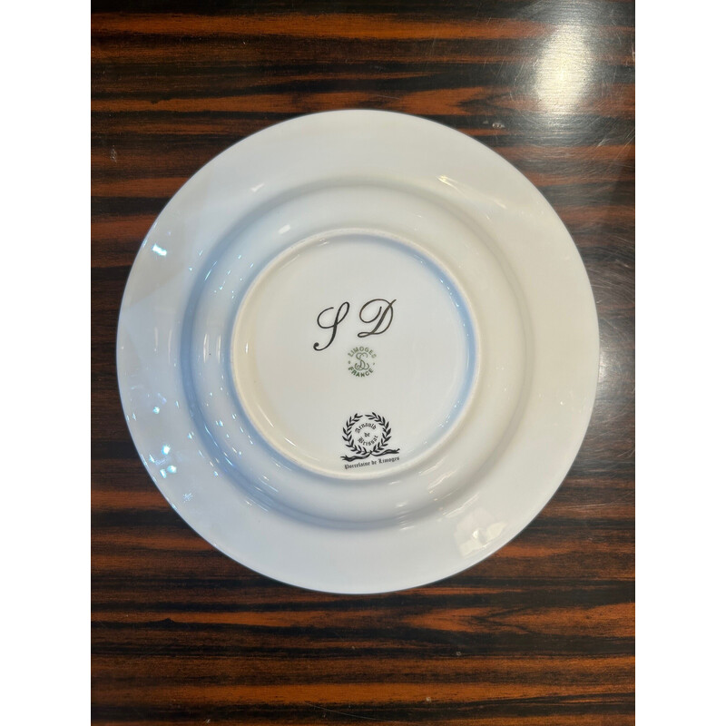 6 assiettes vintage en porcelaine d'Arnaud de Brissac pour La Seynie