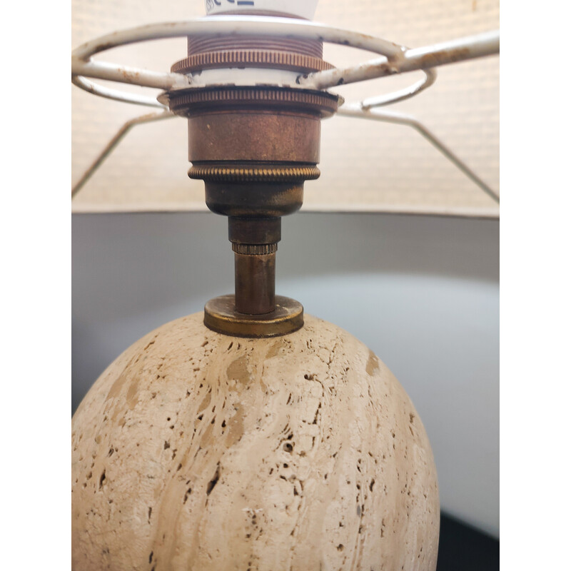 Vintage travertine table lamp, 1970