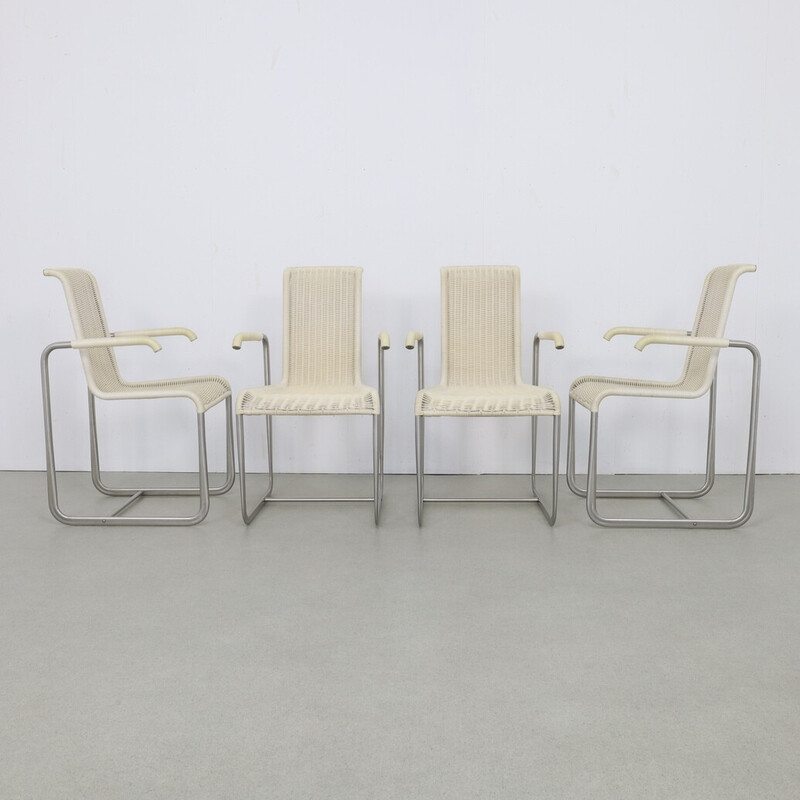 Satz von 4 Vintage "D25" Esszimmerstühlen von Axel Bruchhäuser für Tecta, 1980