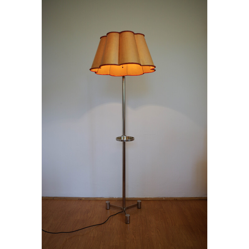 Vintage Art Deco nickel floor lamp, 1930