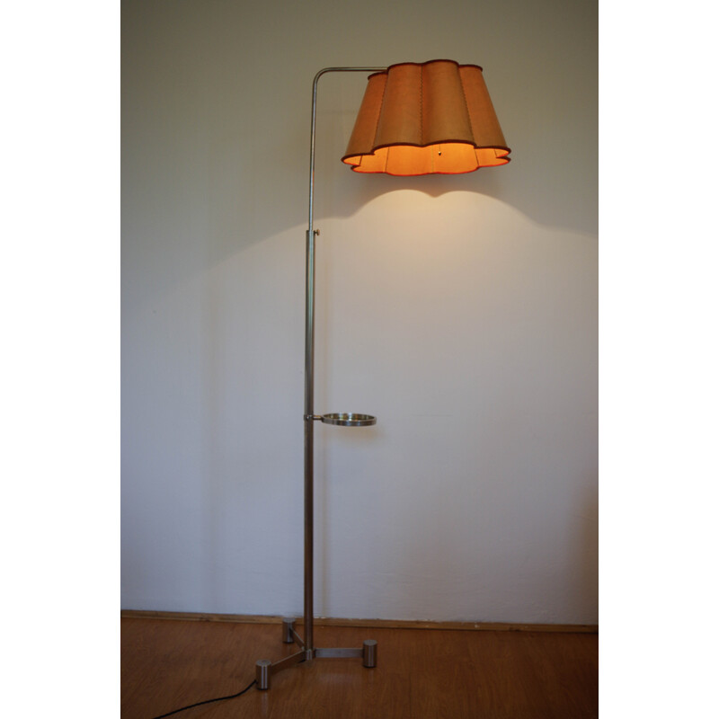 Vintage Art Deco nickel floor lamp, 1930