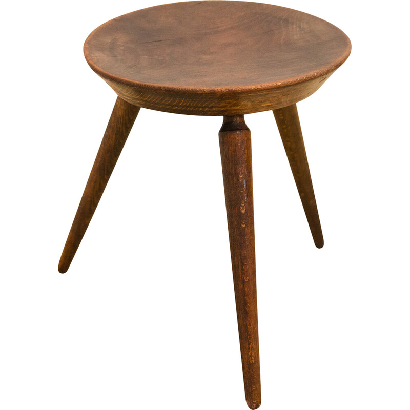 Vintage beech wood stool for Úluv, Czechoslovakia 1960