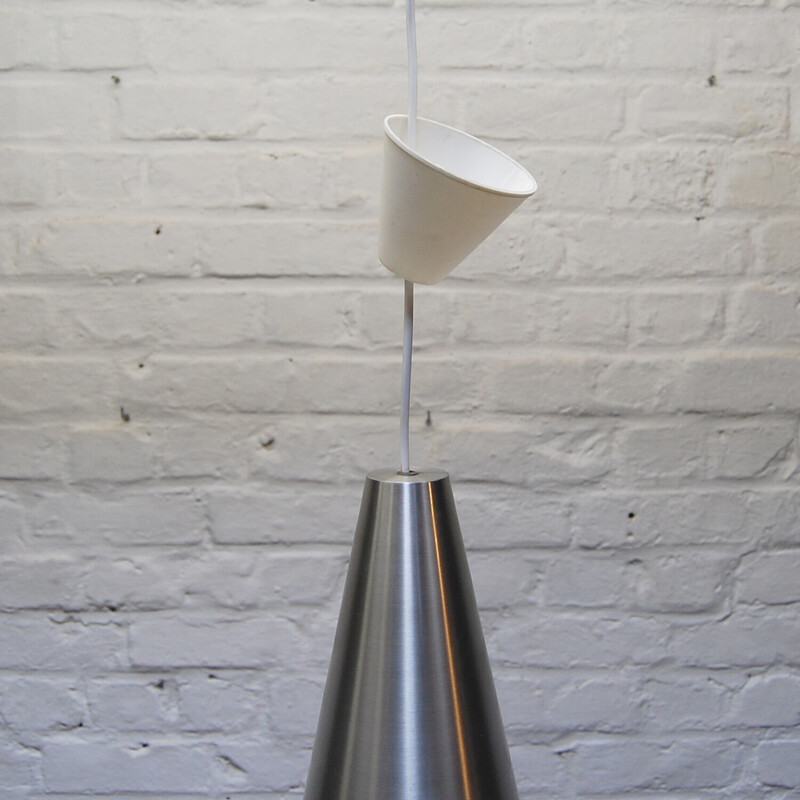 Vintage "Corona" aluminum pendant lamp by Jo Hammerborg for Fog et Morup, Denmark 1960