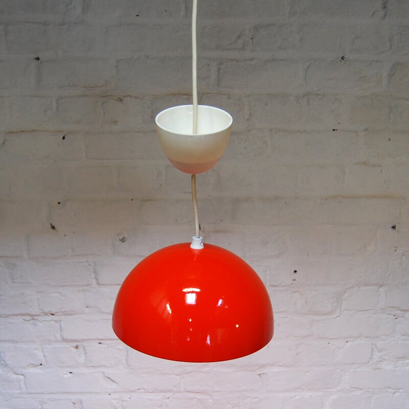 Flower Pot" vintage hanglamp in geëmailleerd metaal van Verner Panton voor Louis Poulsen, Denemarken 1968