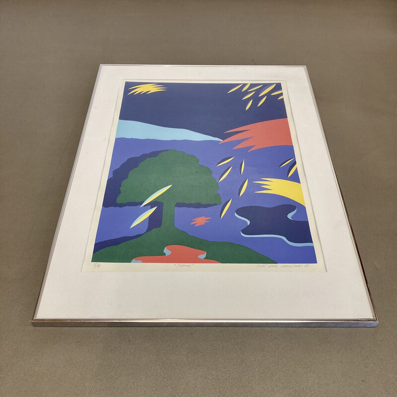Pareja de litografías vintage de Bent Karl Jakobsen, 1989