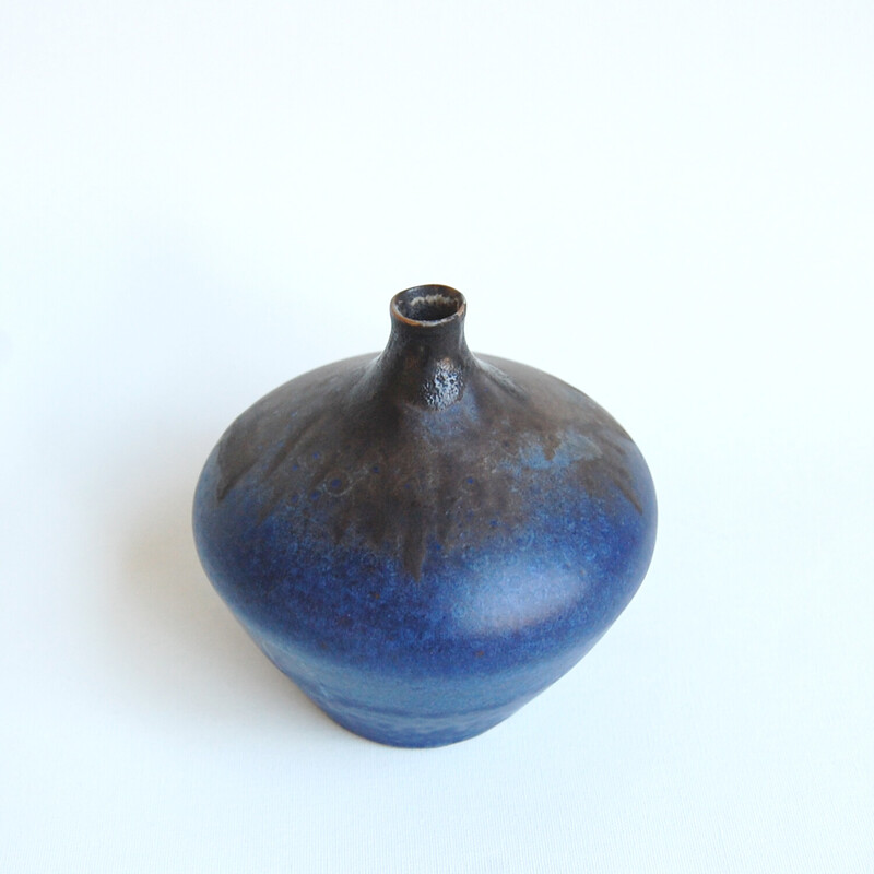 Vintage ceramic soliflore vase by Antonio Lampecco, 1980