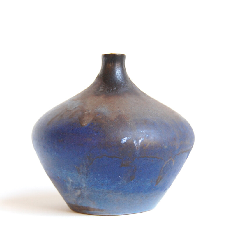 Vintage ceramic soliflore vase by Antonio Lampecco, 1980