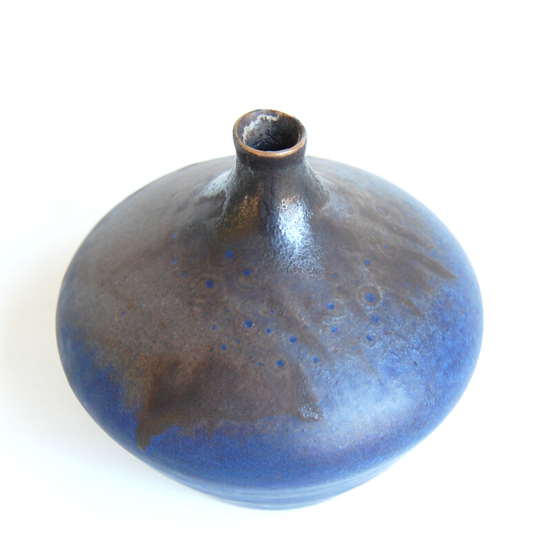 Vintage ceramic soliflore vase by Antonio Lampecco, 1980