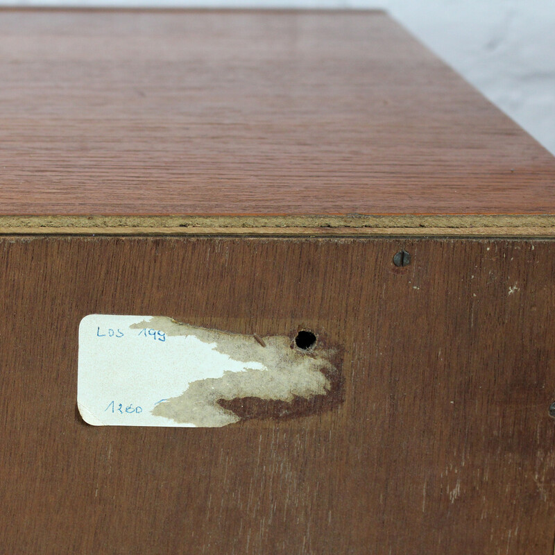 Vintage sideboard model "1260" in black lacquered metal and teak veneer by Pierre Guariche for Meurop, 1960