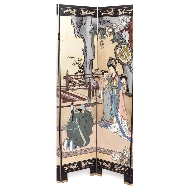 Vintage double-sided screen depicting a scene from imperial life, China