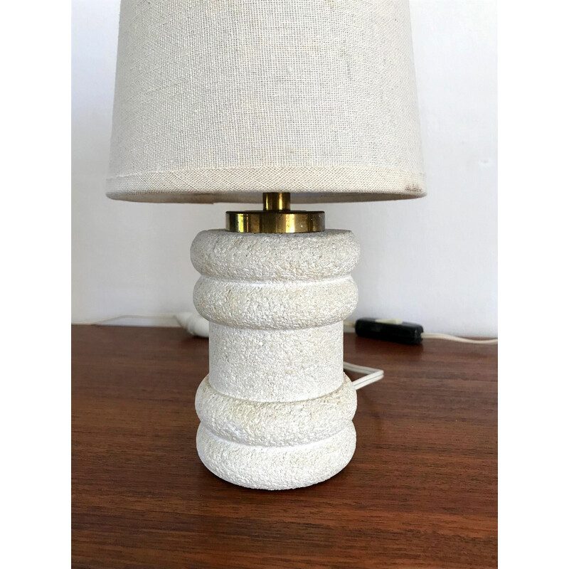 Pair of vintage lamps in Gard stone and brass, 1970