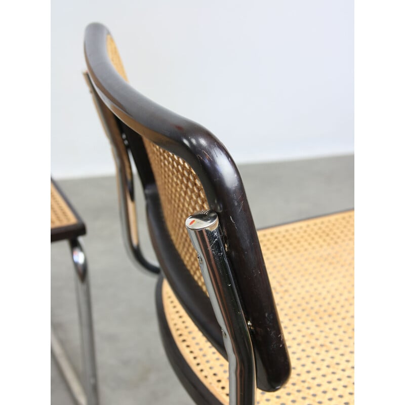 Par de cadeiras Cesca B32 vintage em castanho escuro de Marcel Breuer