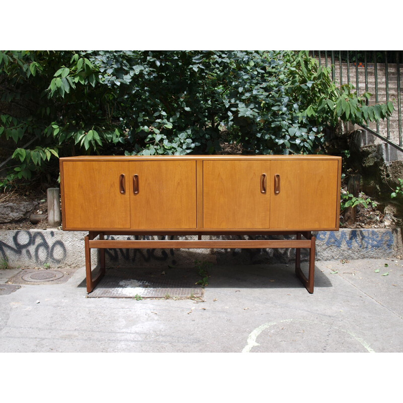 G Plan teak highboard on cubic legs - 1960s