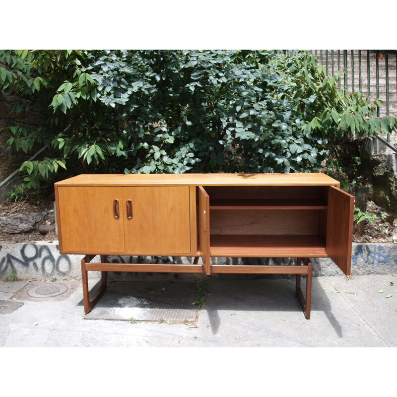 G Plan teak highboard on cubic legs - 1960s