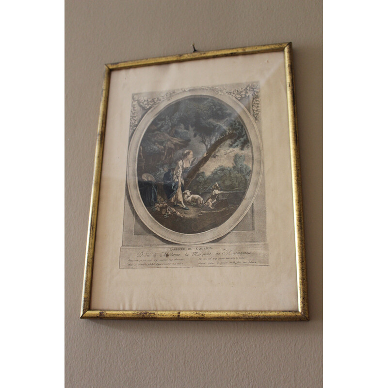 Coppia di dipinti d'epoca dedicati alla marchesa Madame de Montesquiou
