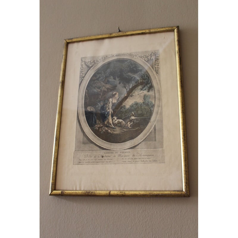 Paire de tableaux vintage dédiés à la Marquise Madame de Montesquiou