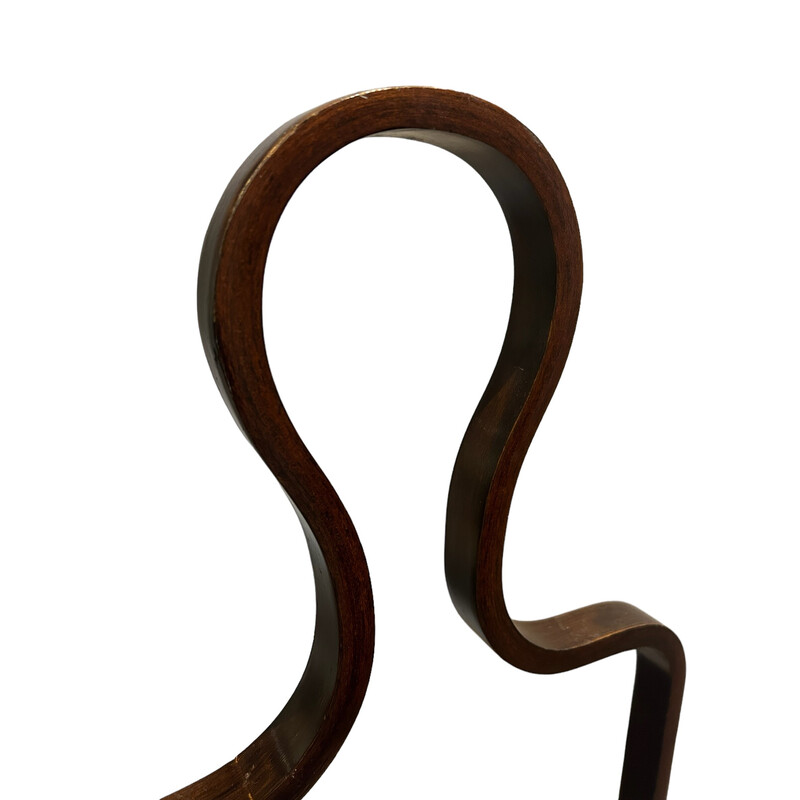 Vintage coat rack in bentwood and stained beech, 1960