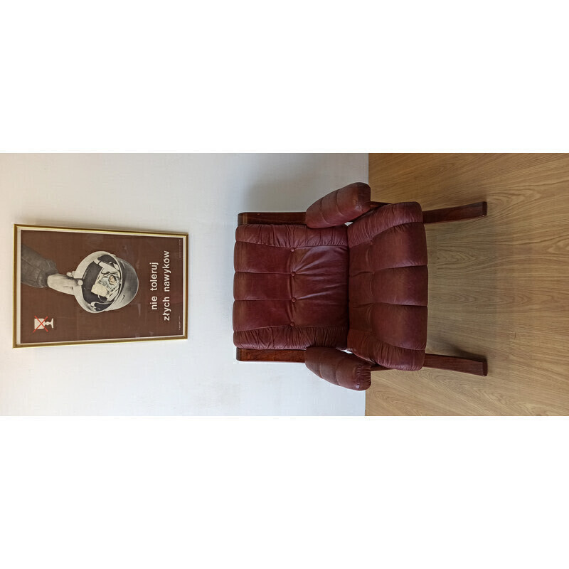 Vintage curved plywood armchair for Ekornes, 1970