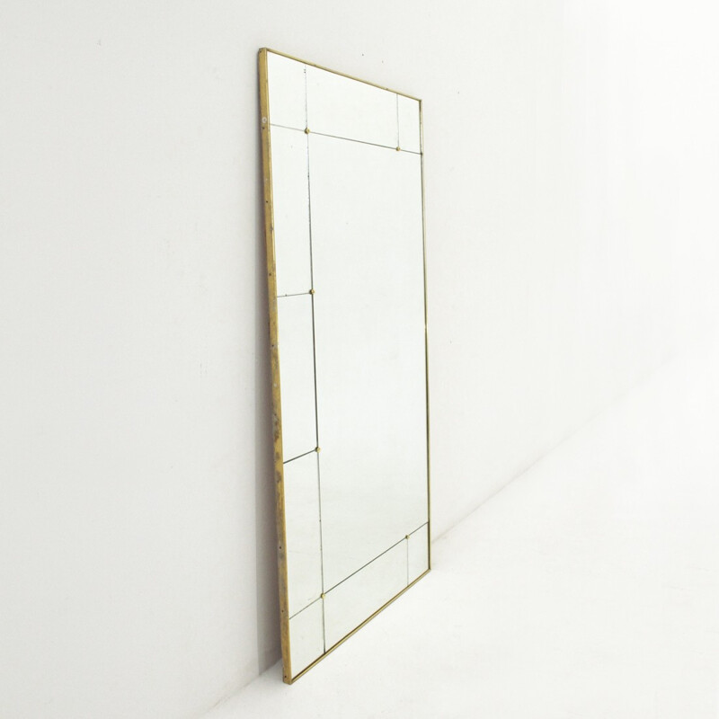 Italian mid-century large brass mirror - 1950s