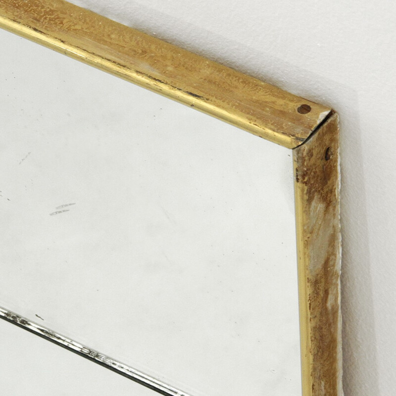 Italian mid-century large brass mirror - 1950s