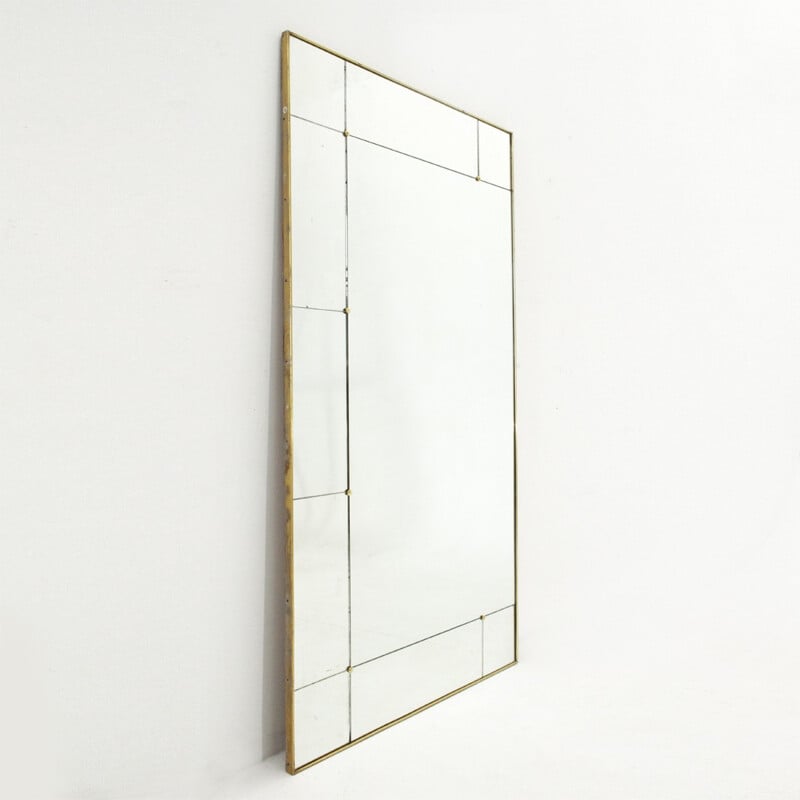 Italian mid-century large brass mirror - 1950s