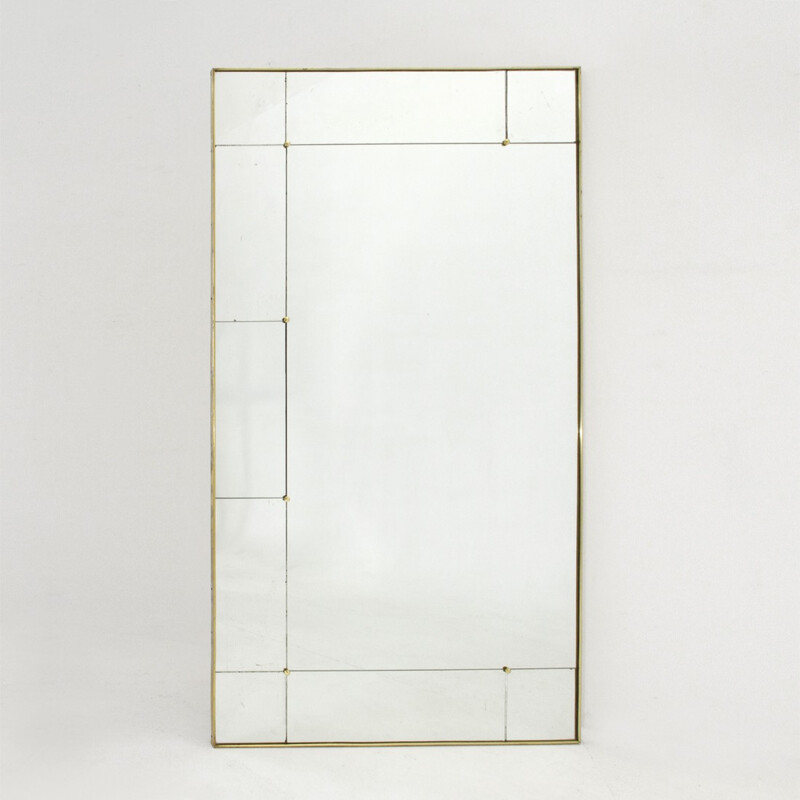 Italian mid-century large brass mirror - 1950s