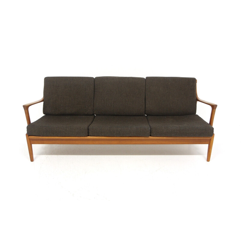 Vintage 3-Sitzer-Sofa "Kuba" aus Teakholz und Stoff von Bertil Fridhagen für Bröderna Andersson, Schweden 1960