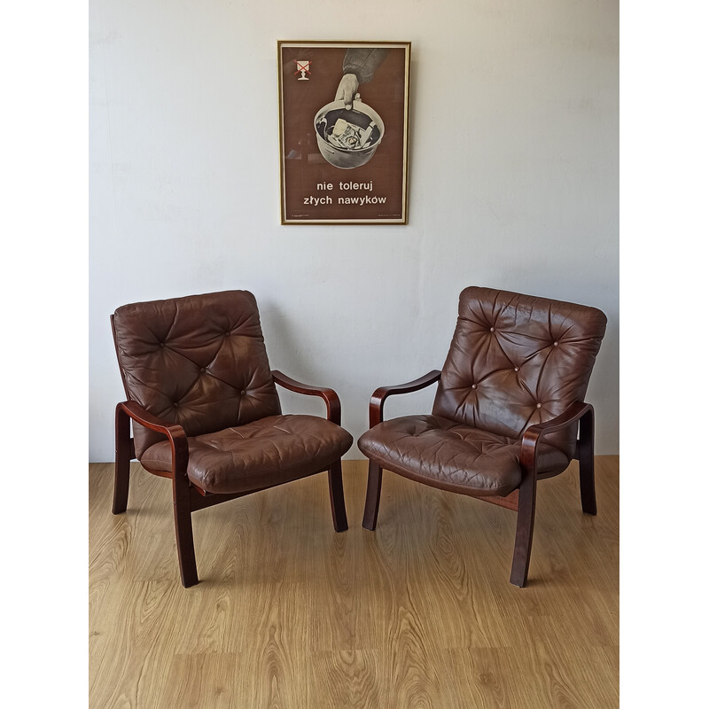 Pair of vintage chairs for JM Birking and Co Copenhagen, Denmark 1970