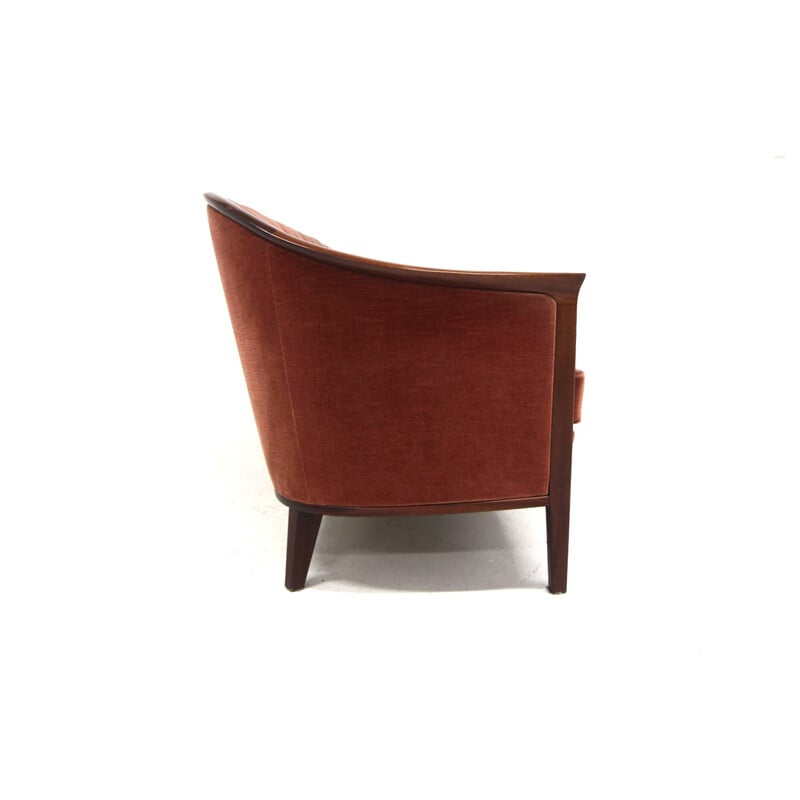 Vintage 3-seater sofa "Fabiola" in mahogany and velvet for Bröderna Andersson, Sweden 1960