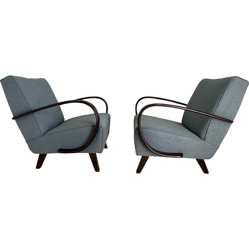 Pair of vintage bentwood armchairs by Jindrich Halabala, Czechoslovakia 1950