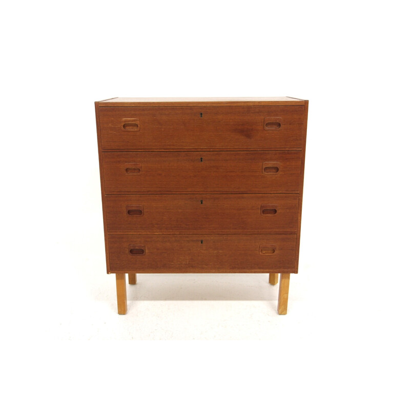 Vintage teak and beech chest of drawers, Sweden 1960