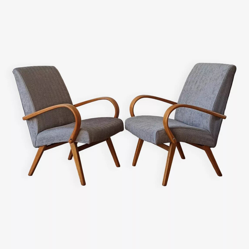 Pair of vintage armchairs, Czechoslovakia 1960