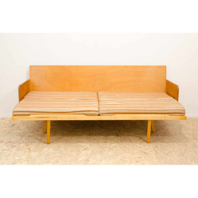 Vintage 2-seater sofa in beech wood for Interier Praha, Czechoslovakia 1960