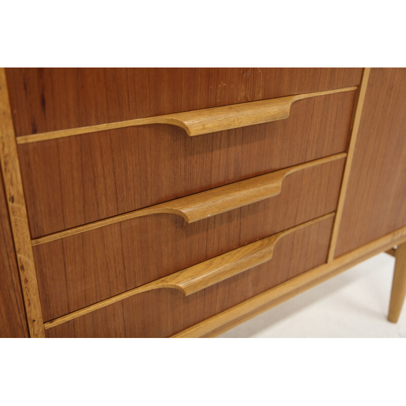 Vintage teak and oak sideboard chest of drawers by Bertil Fridhagen for Bodafors, Sweden 1960