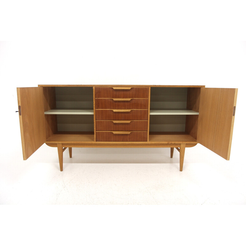 Vintage teak and oak sideboard chest of drawers by Bertil Fridhagen for Bodafors, Sweden 1960